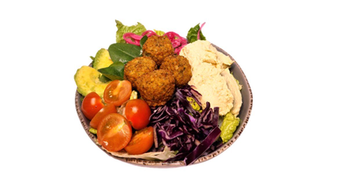 Falafel-hummussalaatti