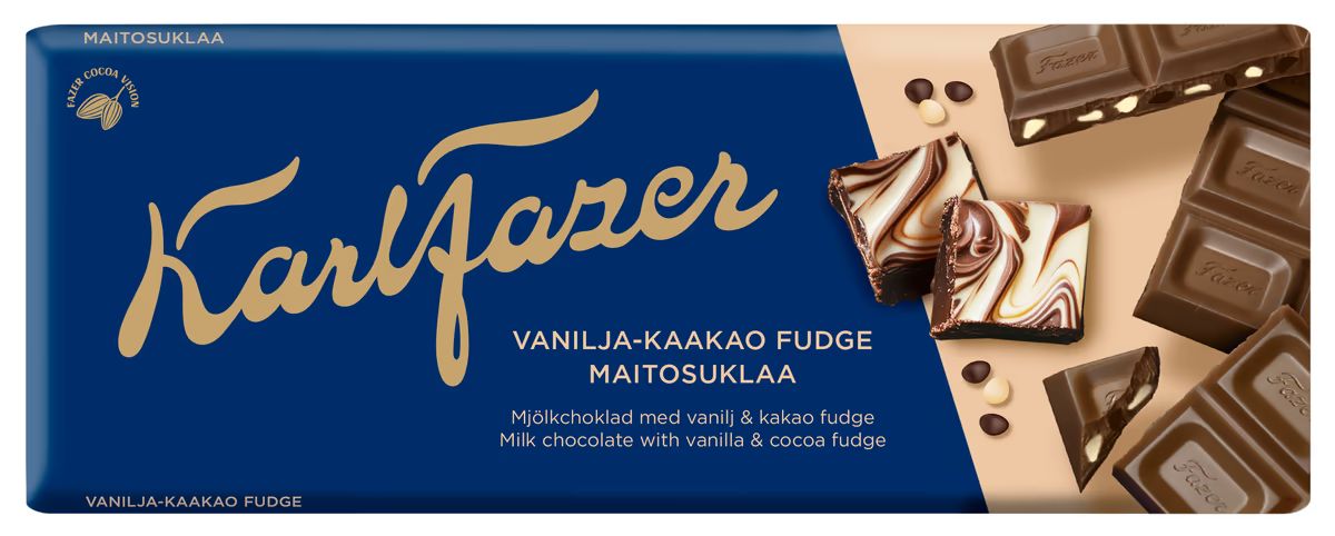 Karl Fazer Vanilja-kaakao fudge suklaalevy 180 g
