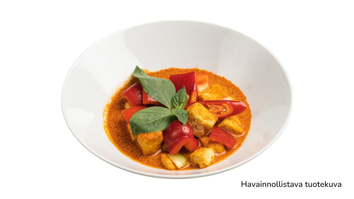 17. Keitettyä tofua punaisessa curryssa