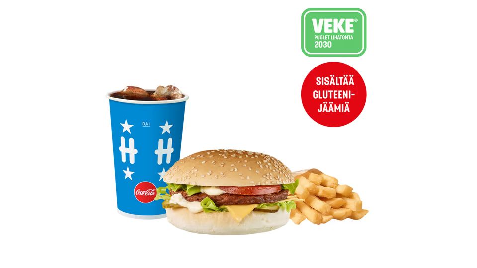 VEKE®-pikkujättikasvis gl. sämpylällä ateria