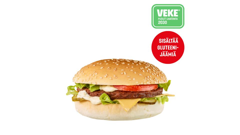 VEKE®-pikkujättikasvishampurilainen gl. sämpylällä