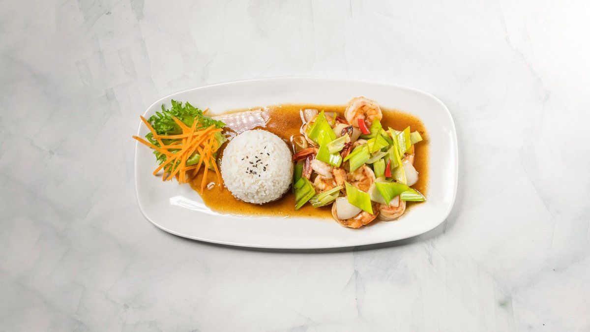Spicy garlic scampi