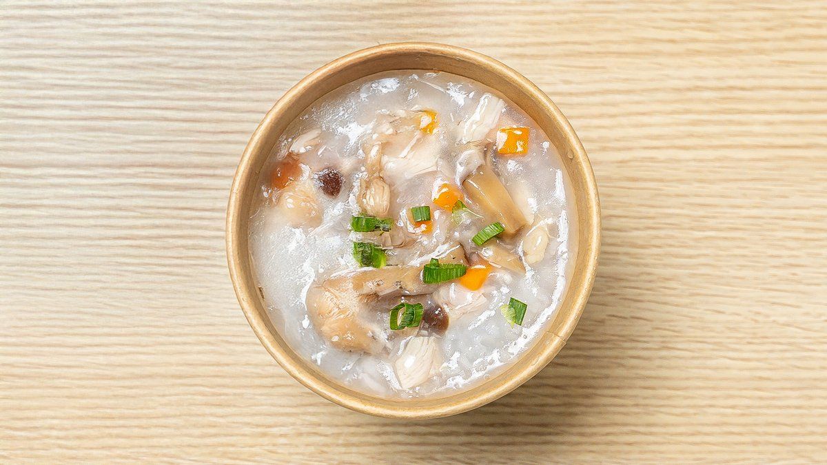 Chicken and mushroom congee