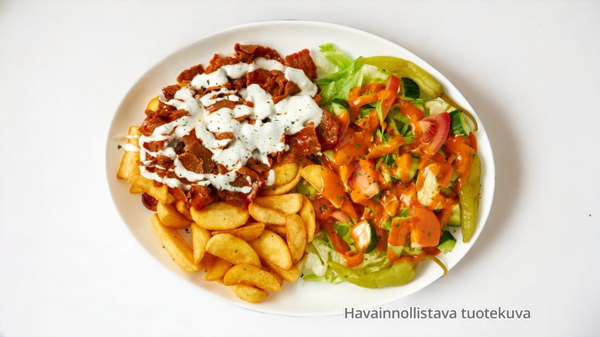 Kebab lohkoperunoilla