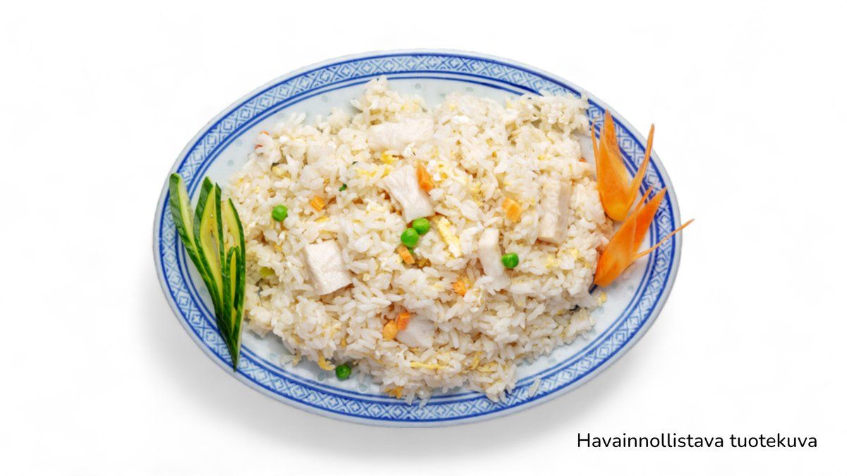 Paistettua riisiä naudanlihalla 炒牛肉饭