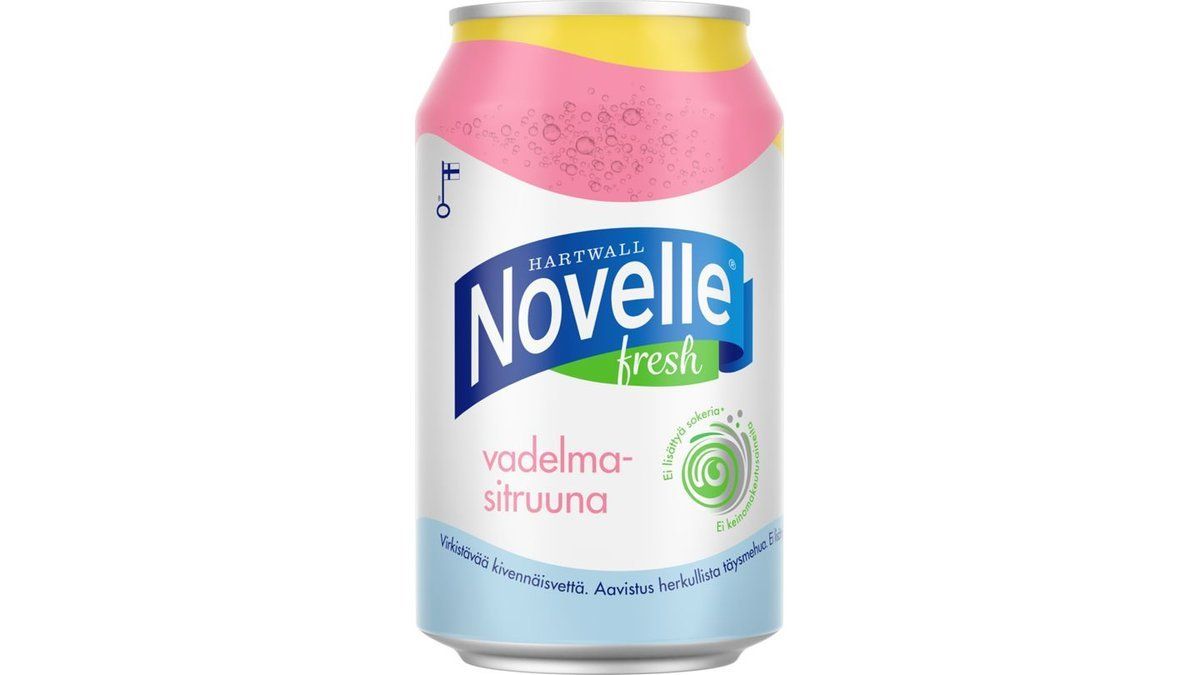 Hartwall Novelle Fresh Vadelma-Sitruuna kivennäisvesi 0,33 l