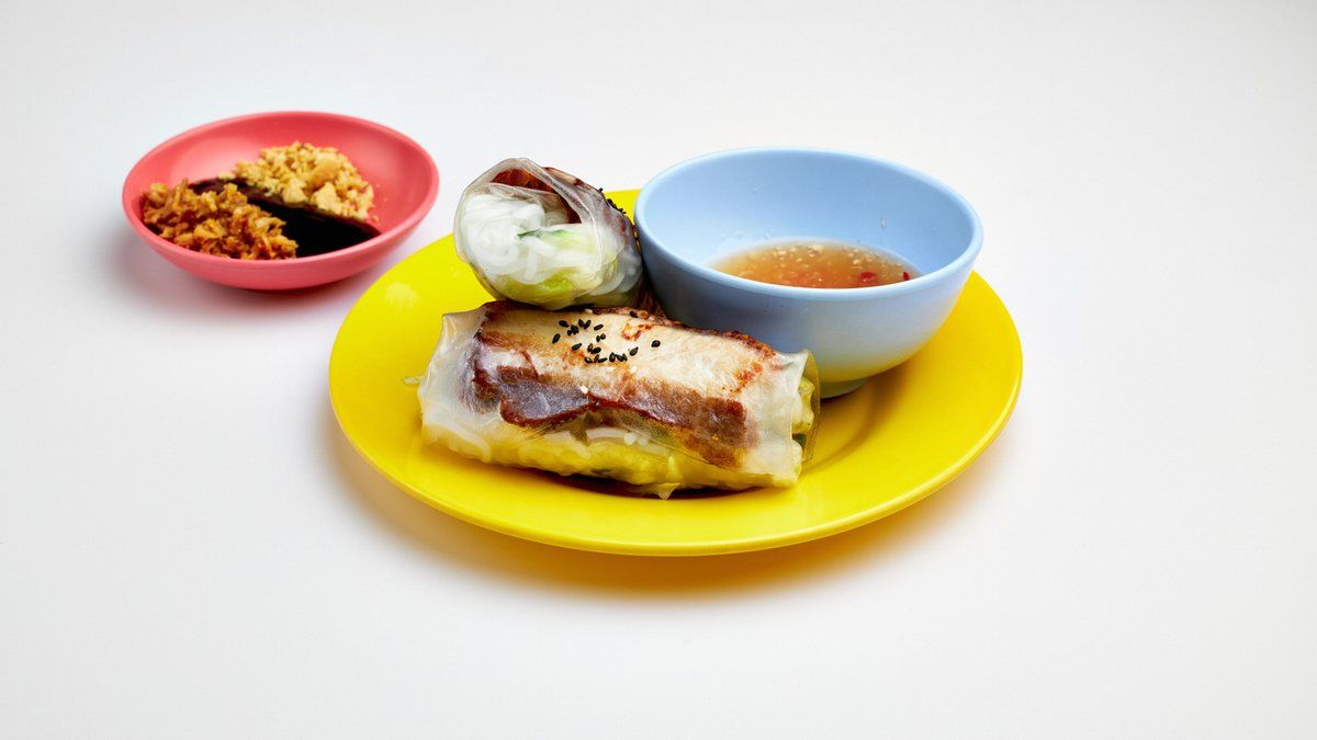 Pork belly summer rolls