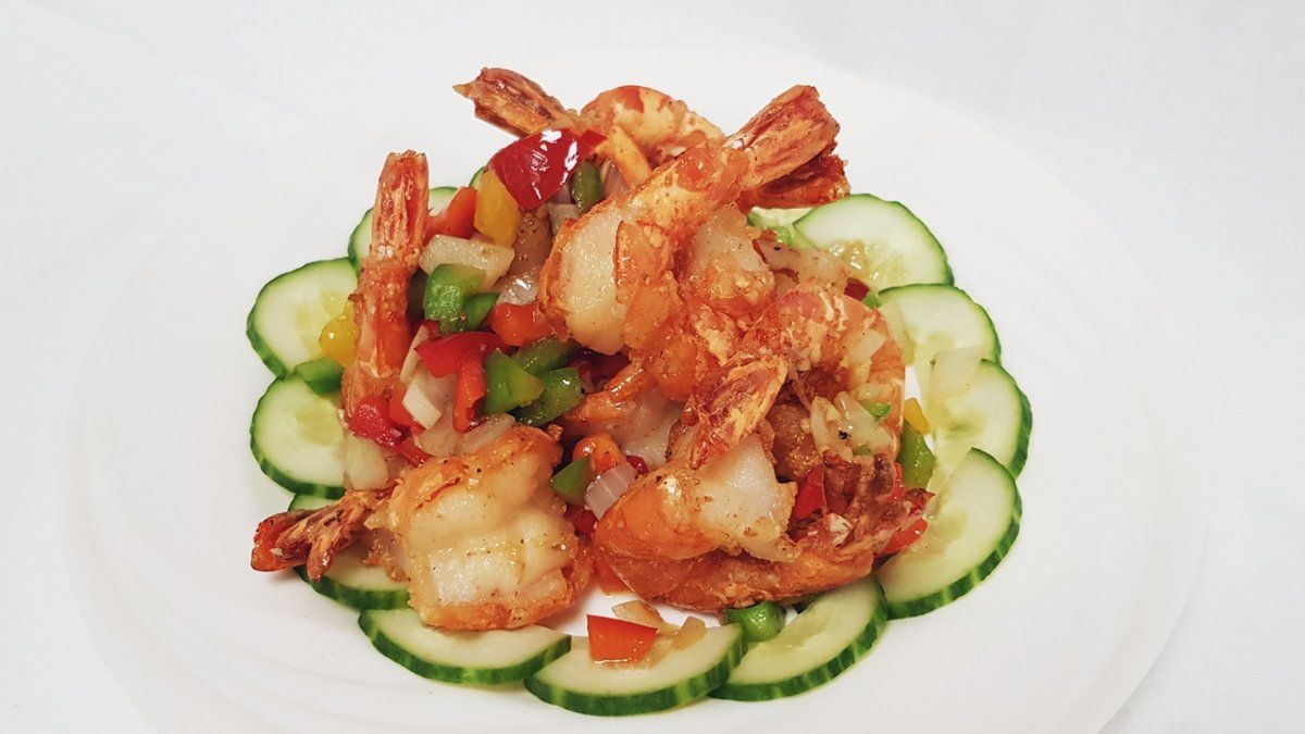 A29. Paistetut rapeat jättikatkaravut, chiliä & kiinalaista pippurisekoitusta 🌶