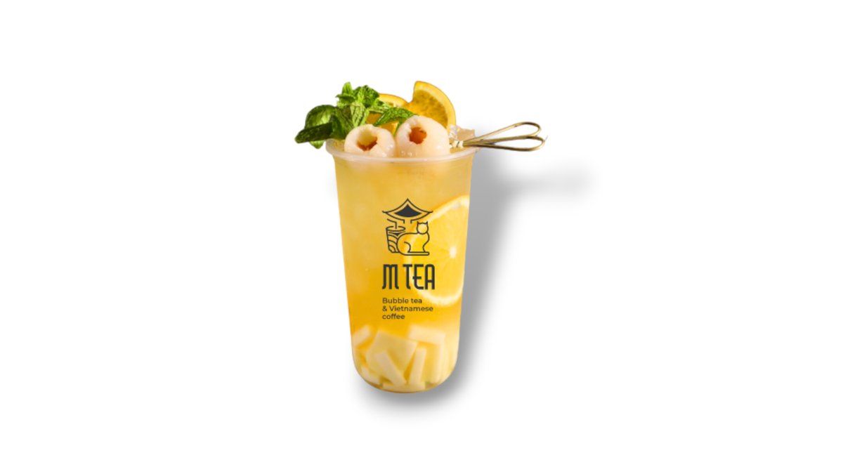 Yellow orange lychee tea
