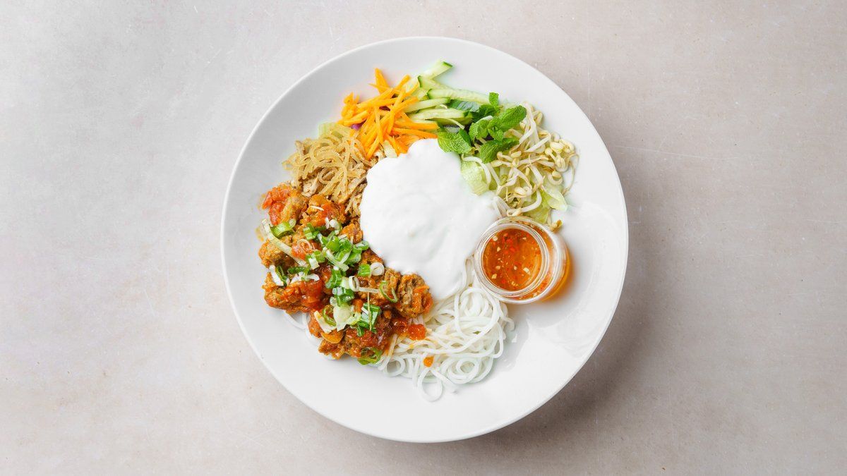 Meatball Coconut Noodle Salad
