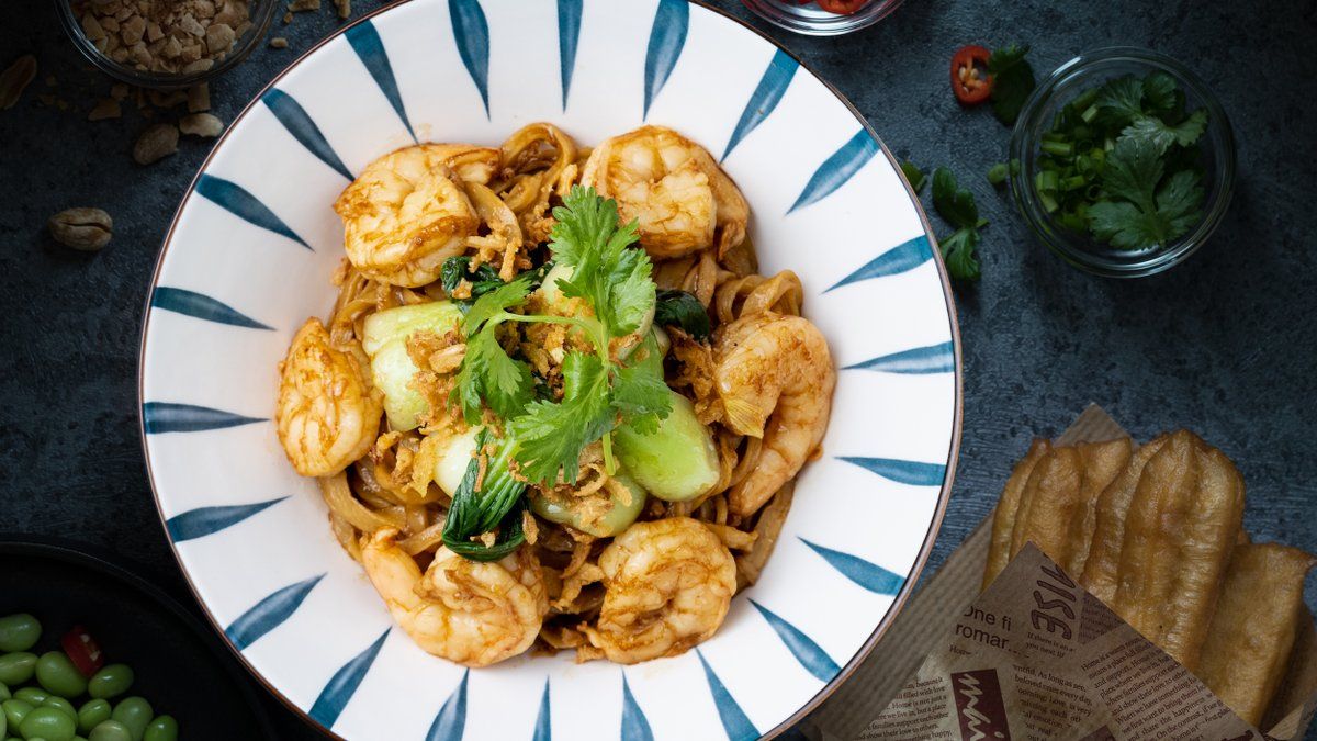 024. Spring onion oil noodles with prawn[6PCS](L,P,K)