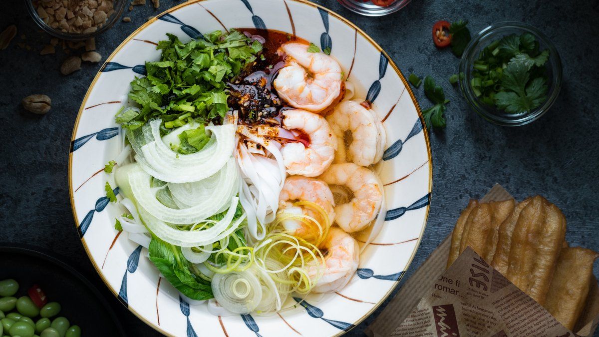 033. PHO Soup with Prawns[6PCS](L,K,G)