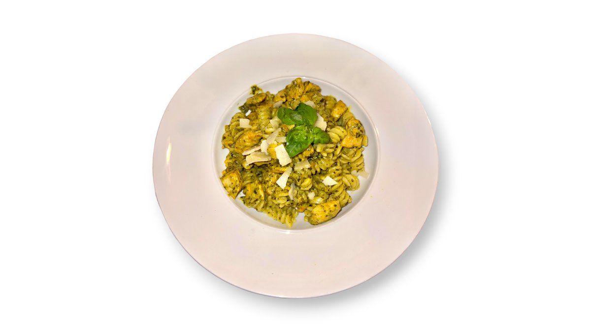 Pasta con pollo e pesto