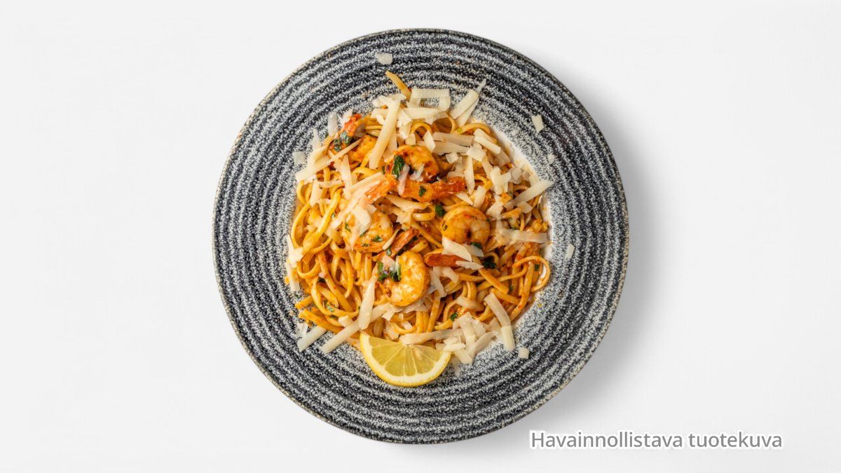 Pasta scampi e spinaci