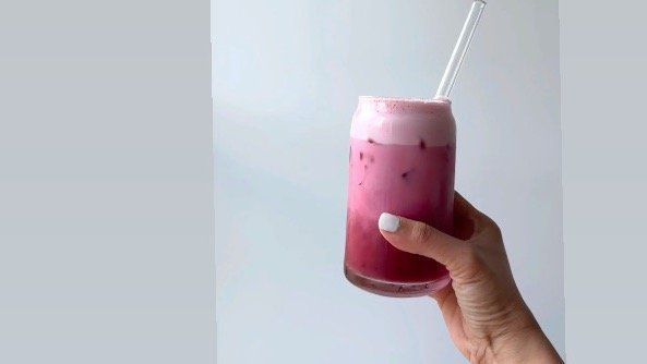 Pink cute latte