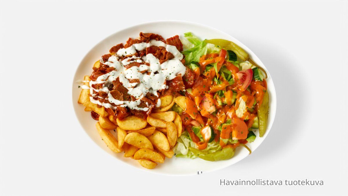 Kebab lohkoperunoilla