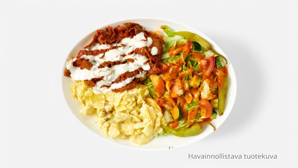 Kebab kermaperunoilla