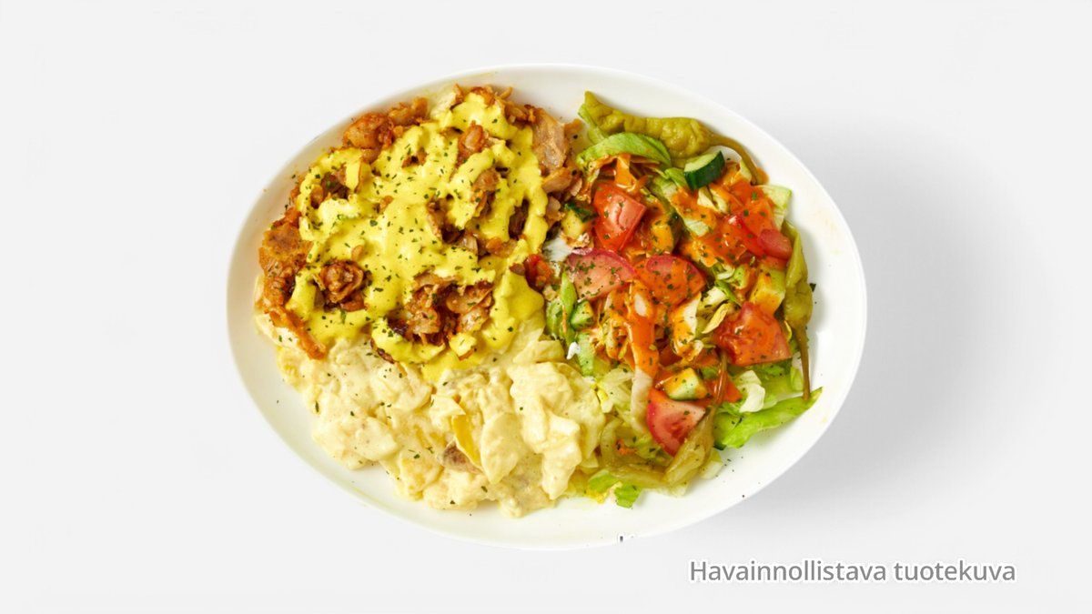 Kanakebab kermaperunoilla