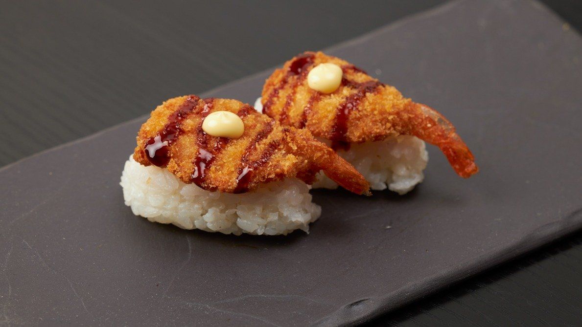 5. Friteerattu katkarapu nigiri