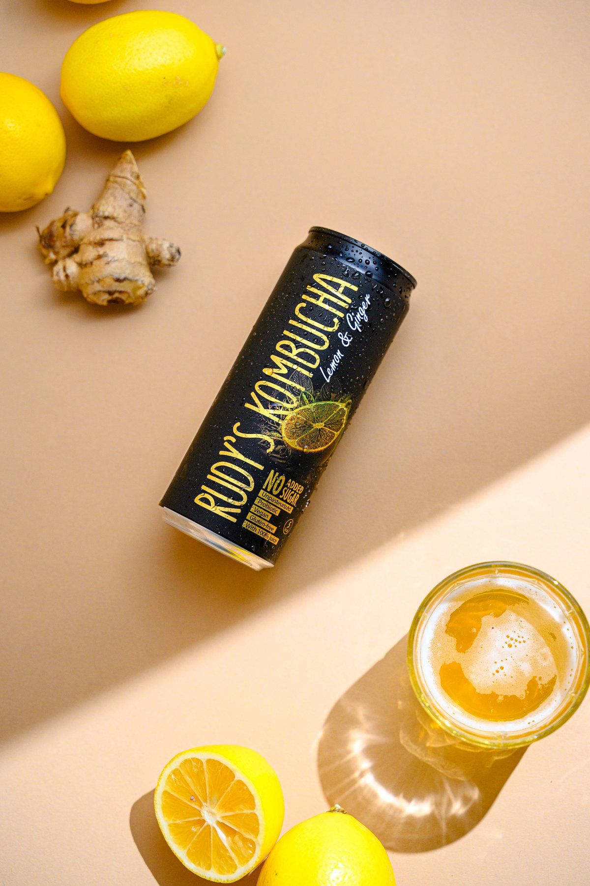 Rudy's Kombucba Lemon % Ginger