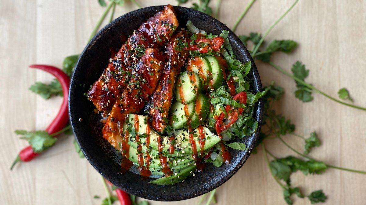 Salmon teriyaki bowl