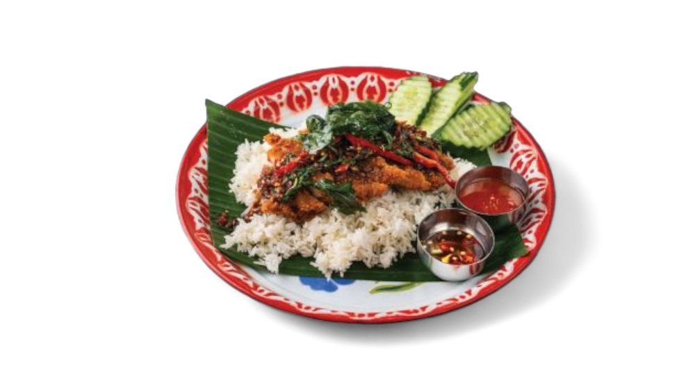 Gai korp sos ga prao raad khao 🌶🌶
