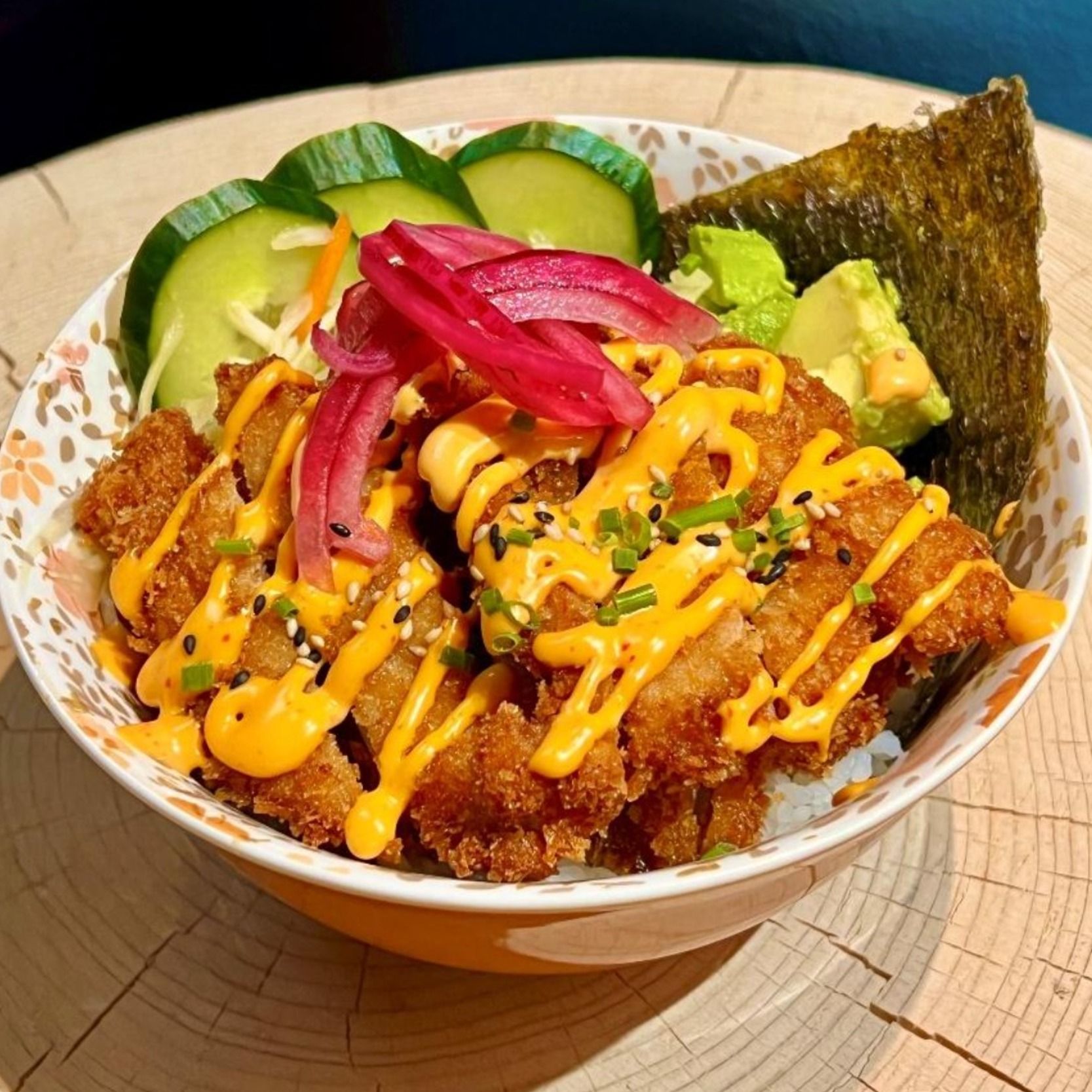 Crispy Chicken Donburi (rice bowl with fried chicken thigh)