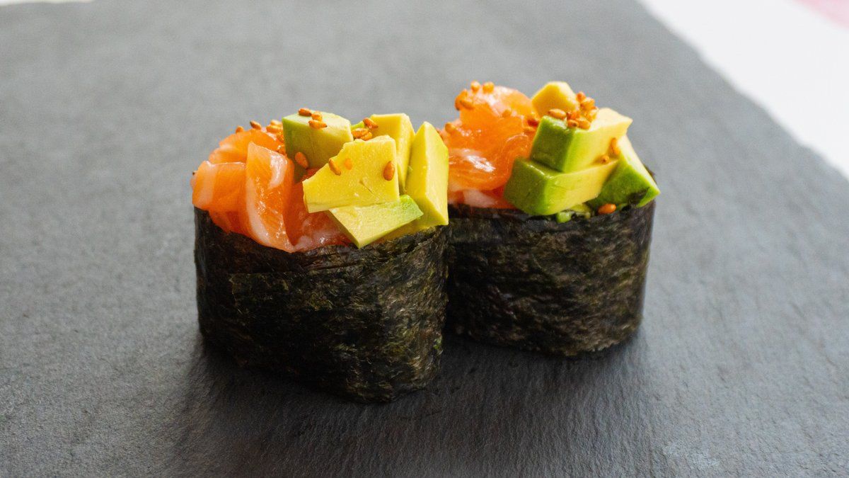 Spicy Salmon Avocado Nigiri