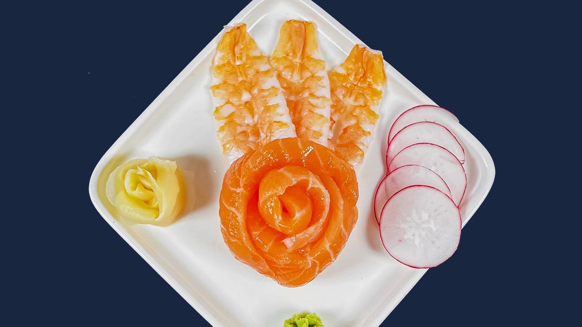 Salmon Ebi Sashimi
