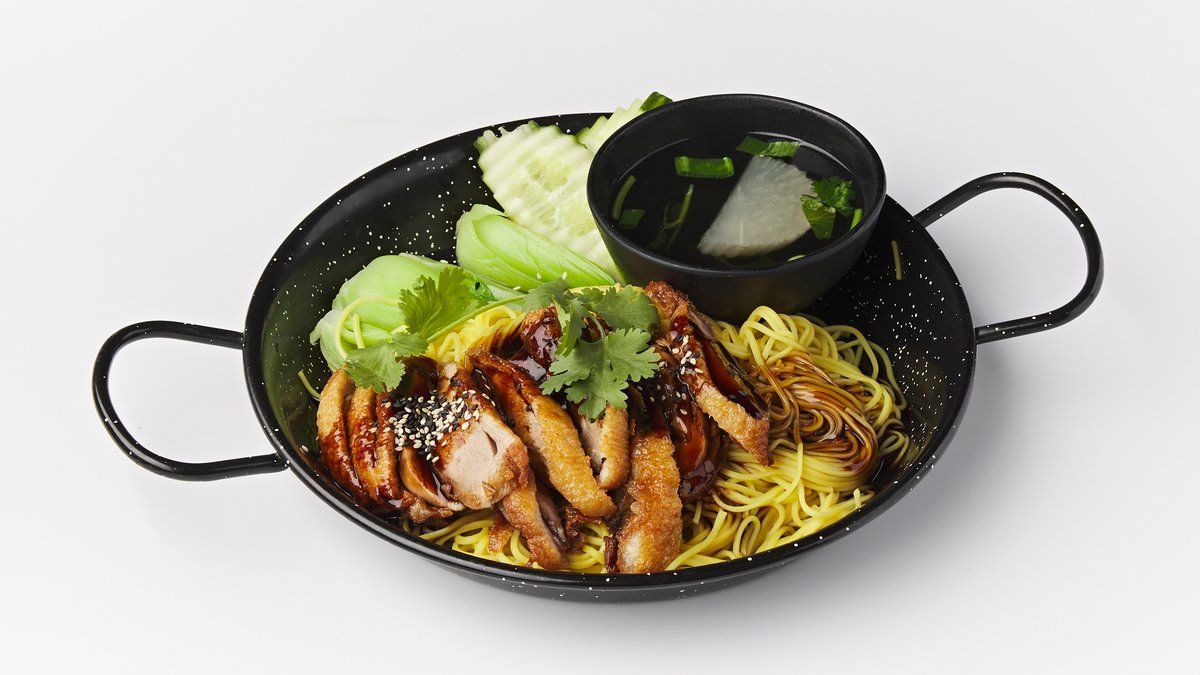 40. Bamee Ped Yang Sod Teriyaki