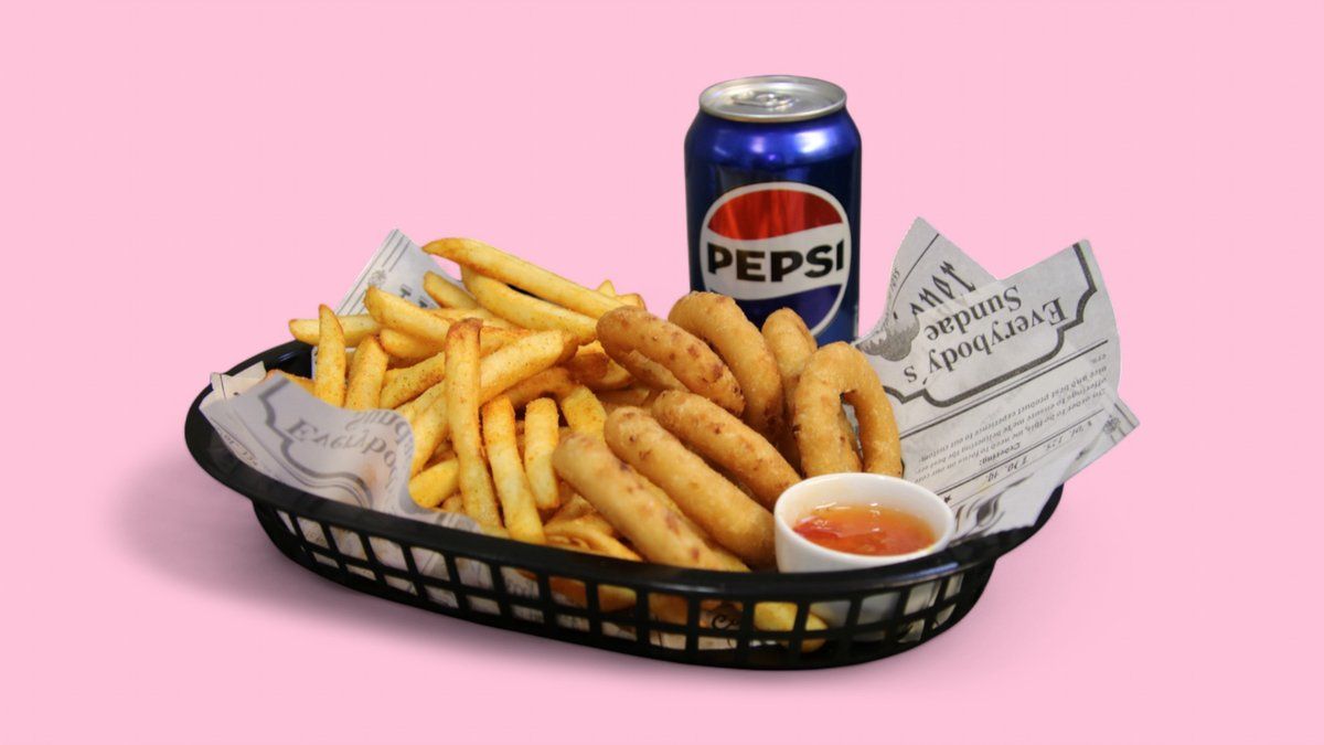 Onion Rings Combo (10 Kpl) + Fries + Dippi + Drink(0,33L)